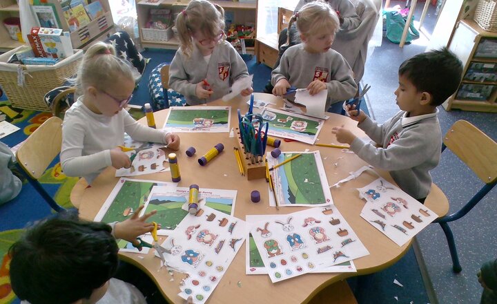 Image of Reception Class - Easter Cutting Activity