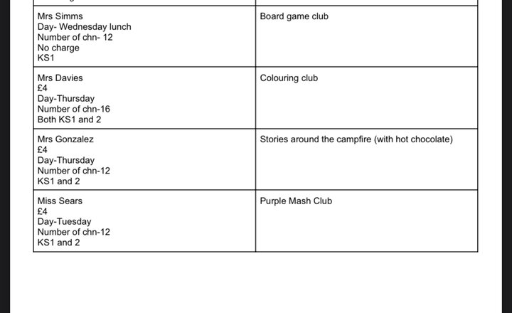 Image of Clubs - Autumn Term